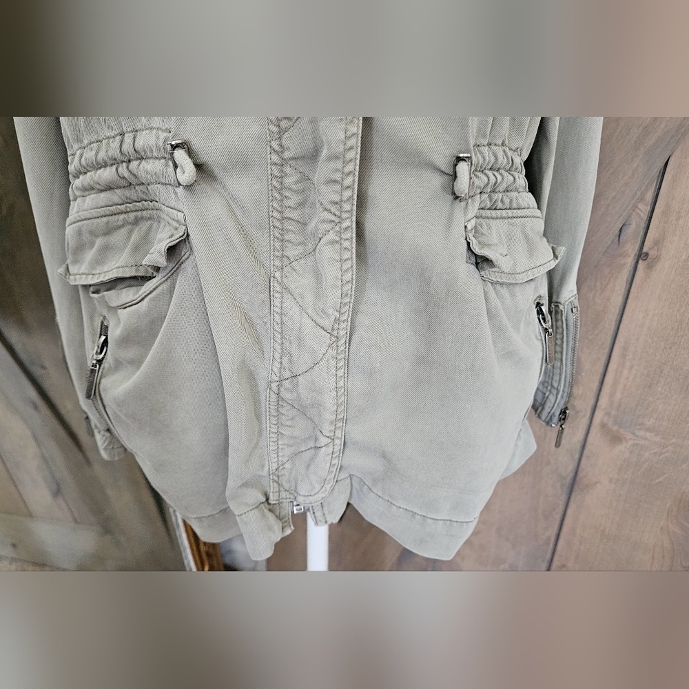Max Jeans 100% Tencel Utility Jacket Light Olive Green Medium - Picture 8 of 15